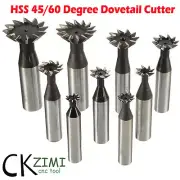 45° / 60° 8,10,20,35mm HSS Straight Shank Dovetail Milling Cutter CNC End Mill
