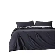 Quilt Covers Bamboo Microfibre Quilt Cover Set Charcoal Single