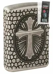 Zippo 49160 St Christopher Medal Design Antique Armor Lighter + FLINT PACK
