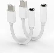 USB-C to 3.5mm Headphone Adapter Type C DAC Dongle(2Pack) Audio Cable Splitter AUX Jack Cord Connector Compatible for Samsung Galaxy S20 S21 FE S22 Ultra CD