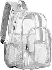 [Generic] Clear Backpacks for School | Casual Backpack PVC Bag - Large Capacity Book Bag Heavy Duty Backpacks for Men Women School Work Sports Travel