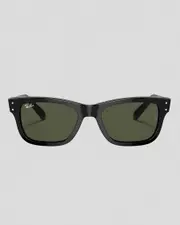 [Ray-Ban] Ray-Ban Women's 0Rb2283 Mr Burbank Sunglasses in Black W/Green One Size Black W/Green