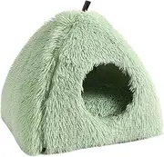 Cozy Plush Cat Cave Bed, Avocado Green Pet Building Tent, Warm & Soft Pussy House, Washable Removable Cushion for Small Dogs & Cats