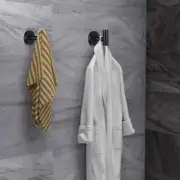 4-Pieces Wall-Mounted Stainless Steel Bathroom Robe & Towel Hook in Matte Black