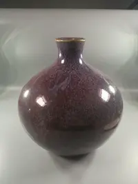 在飛比找樂天市場購物網優惠-日本 柴燒紫半鈞窯 極致辰砂釉 花瓶 花入，日本昭和時期老