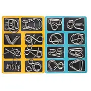 Nine Ring Set Links Game Chinese Puzzle Kid Adult Brain Teaser Toy