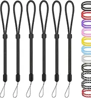 Hukado Adjustable Hand Wrist Straps Lanyard, (5 Pack) 8 inches Nylon Lanyard with Movable Button for Phone, Camera, GoPro, PSP, Flashlight, Keychains, USB Flash Drives and More Device, Black
