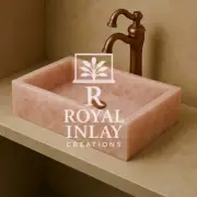 Handmade Rectangular Rose Quartz Stone Sink Bowl–Textured Luxury Bathroom Basin