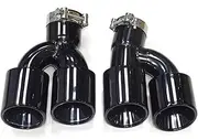 Quad Stainless Steel Exhaust Tip Compatible For BMW G30 G31 535i 528i 530i M5 Look 2018+ Muffler Tip TailTip Nozzle Tips(Black)