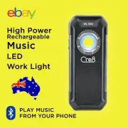 HIGH POWER RECHARGEABLE LED WORK LIGHT WITH WIRELESS BLUETOOTH SPEAKER