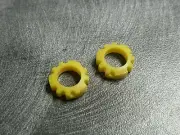 1/64 Farm custom scratch-built tractor yellow wheel weights outer