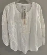 NWT Sundance Catalog White “Terra Mar Top” Size PXL $88