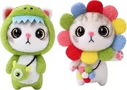 DOITOOL Wool Felting Kit 2 Sets Needle Felting Kit for Beginners Cat Interactive Toy for DIY Crafts Craftsmanship