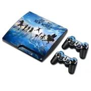 PS3 PlayStation 3 Slim & 2 Controller Skin Sticker Stickers Skins Cartoon
