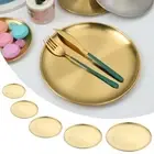 Silver Fruit Meat Shallow Tray Metal Dining Disc Bone Spitting Dish Round Plate