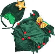 WRITWAA Chic Christmas Costume for Baby Photo Prop Dress Hat Xmas Clothing for Tree