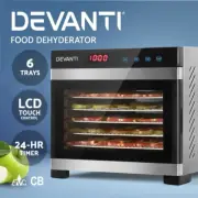 Devanti 6 Trays Food Dehydrator Stainless Steel Fruit Dehydrators Jerky Dryer