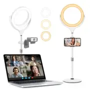 Desk Ring Light for Computer Zoom Meeting, 7'' Ring Light with Stand and Phon...