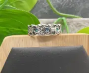 Silver-Tone Rhinestone Celtic Wolf 7mm Band Ring New Free Ship Size 12 A2770