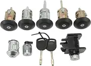 Car Lock Cylinder Set 4425134 Car Door Lock Cylinder Key Kit with Ignition Door Hood Fuel Locks for Transit Connect 2002 to 2007