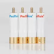 4pcs Gold Plated RCA Male Plug HIFI Audio Video in-Line Jack Connector Adapter