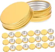 HEALEEP 24pcs Aluminum Storage Jars Round Metal Canning Jars Overnight Oat Tin Containers Canning Tins for Candy Decorative Tea Cans