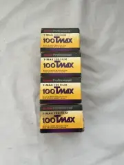 4 Kodak Tmax 100 35mm Film Black & White 24 Exposures B&W Expired 2006.