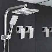 Cefito 8'' Rain Shower Head Set Handheld Square High Pressure wins Tap Chrome