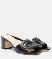 [Gucci] Gucci Interlocking G leather mules AU 7.5 black