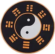 SOPOTUTU Multi Function Non Slip Office Chair Mat for Floors Protects Hardwood Carpet for Gaming Computer Desks Tai Chi Pattern Rug Black