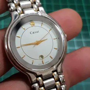 水晶玻 Caesar 凱撒 不銹鋼 石英錶 零件料件～☆另有 機械錶 潛水錶 C03 TITONI CITIZEN SEKIO Rolex