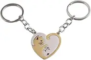 [Générique] Matching Key Chain, Couple Pendant, Heart-Shaped Elegant Design Sturdy Build Personalized Presents Lightweight Feel Easy Attachment, Key Chains for Couples