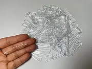 [GLOLOOS] 2inch/50mm 160Pcs Transparent Plastic U Shape Alligator Clips with Teeth， Clear Shirt Clips for Shirt Folding tie Socks Pants Fixed Clothes in Place