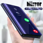 View Mirror Leather Flip Hard Case For iPhone 16 15 13 12 Pro Max 11 XS XR Cover