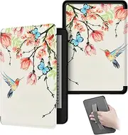 Case Cover Compatible with Kindle Paperwhite 11th Generation Case 2021 Release 6.8", Shockproof Hand Strap Slim PU Leather Auto Wake/Sleep (Flying Birds)