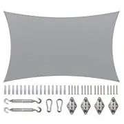 COLOURTREE Canopies 12'x20' UV Protected Rectangle Sun Shade Sail Patio Grey