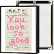 Drimiler Trendy Retro Preppy Canvas Wall Art You Look So Good Positive Room Aesthetic Posters Colorful pink Funky Inspirational Gallery Print Painting Decor Bedroom Living Bar Cart 12x16in Framed