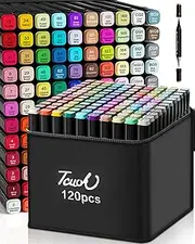 YESDEX Alcohol Markers Double Tipped - 120 Colors Art Drawing Marker Pen, Alcohol Based Markers Set for Kids, Artist, Adult, Highlighter Pen Sketch for Painting, Coloring, Sketching and Drawing