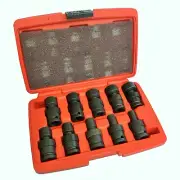 10-pc SAE 1/2"-DR UNIVERSAL SWIVEL SHALLOW IMPACT SOCKET SET