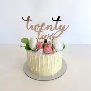 Acrylic Rose Gold 'twenty two' Birthday Cake Topper Birthday Cake Decorations