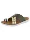 Fitflop Womens Scallop Embellished Toe Loop Sandals, Avocado, US 5