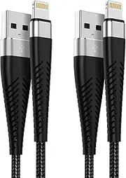 Extra Long iPhone Charger Cable 10ft/3M, Apple MFi Certified Lightning Cable 10ft, Fast Charging Nylon Braided Charging Cord for Apple iPhone 14 Pro Max/14/13Pro/12 Mini/11/X/XS/XR/8 Plus/7/6/5/iPad