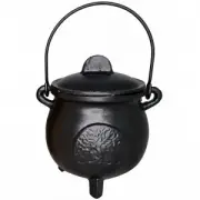 Cast Iron Cauldron with Lid Tree of Life