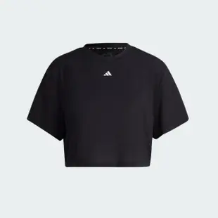 【adidas 愛迪達】上衣 女款 短袖上衣 寬鬆 運動 亞規 ST T 黑 HN5549