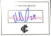 Nic Newman SIGNED Carlton Navy Blues Card. AFL VFL. Sam Alex Cripps. LAST ONE!