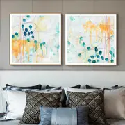 Abstract Olive 2 sets Canvas Wall Art