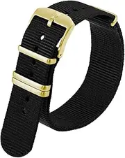 [Luminox] Men's Black Webbing NATO Nylon Strap Stainless Steel 4 Loops Watch Band