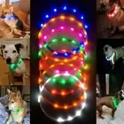 Rechargeable LED Light-Up Flash Glow Collar Dog Pet Micro Adjustable Safety O1P6