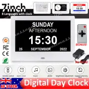 7inch LED Digital Day Clock Calendar Dementia Date Week Month Year Time Wall New