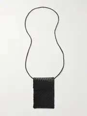 [Dragon Diffusion] Dragon Diffusion - Woven Leather Phone Case - Black - One size One size Black